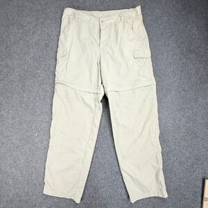 Columbia Convertible Cargo Pants Zip Off Legs Khaki Mens Size L Outdoor Hiking